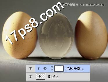Photoshop合成玻璃效果的熟鸡蛋