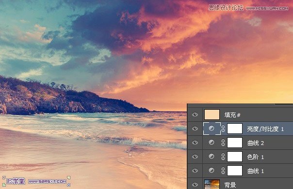 Photoshop调出海边照片温馨柔美效果