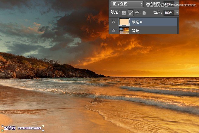 Photoshop调出海边照片温馨柔美效果