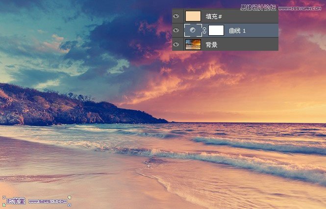 Photoshop调出海边照片温馨柔美效果