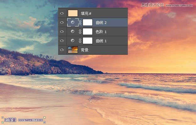 Photoshop调出海边照片温馨柔美效果