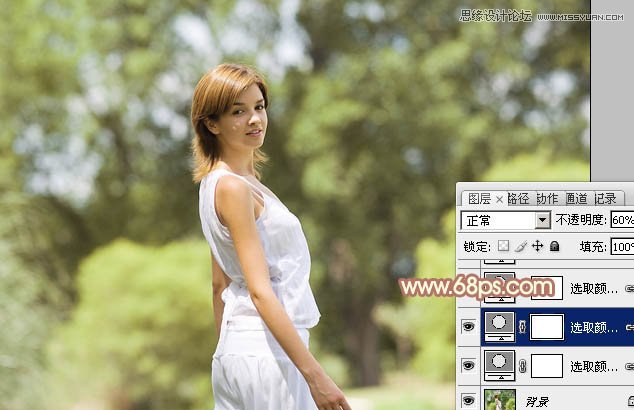 Photoshop给国外外景人像添加朦胧黄色调