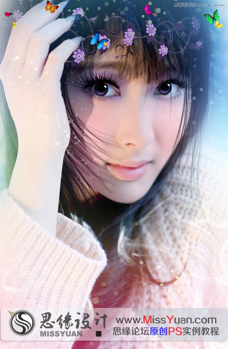 Photoshop给甜美女孩照片转手绘处理