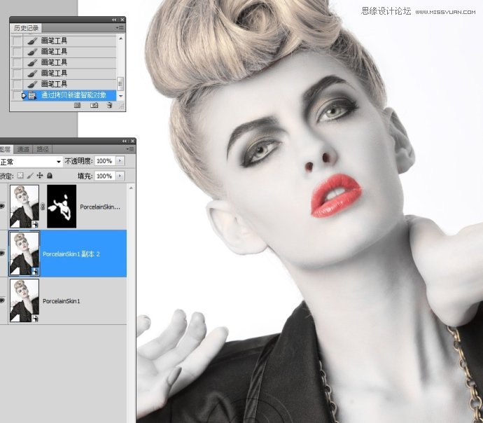 Photoshop调出国外美女人像瓷娃娃效果