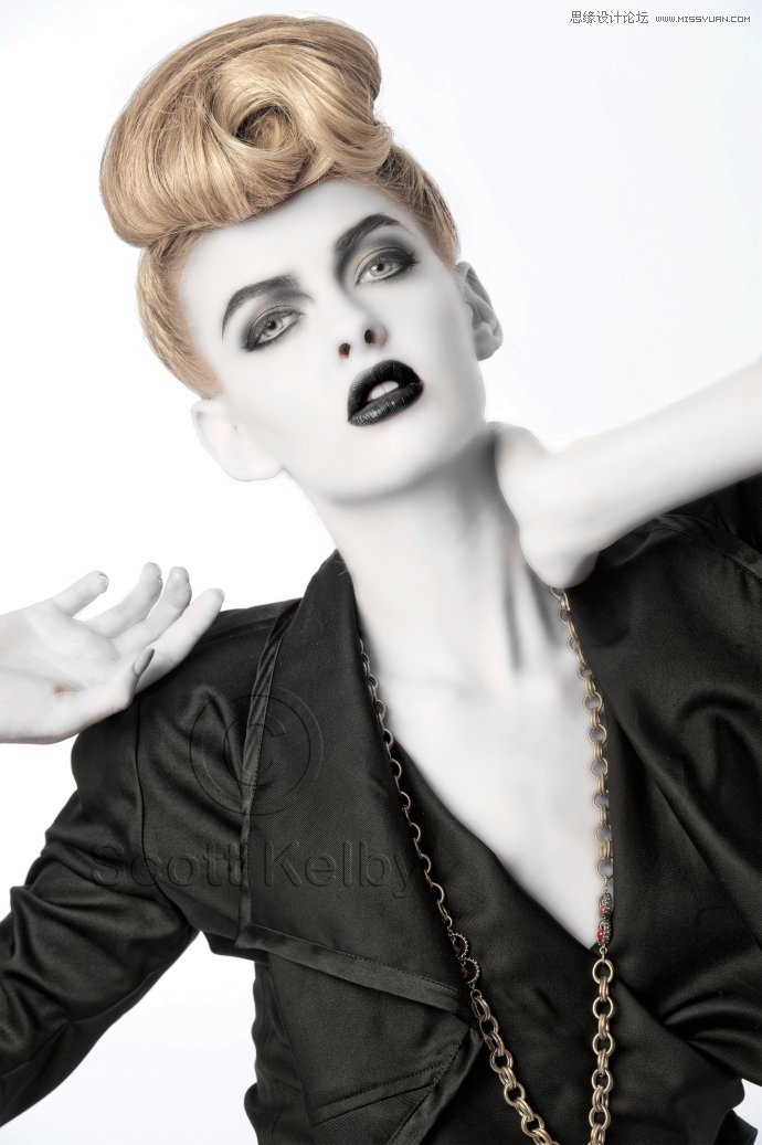 Photoshop调出国外美女人像瓷娃娃效果