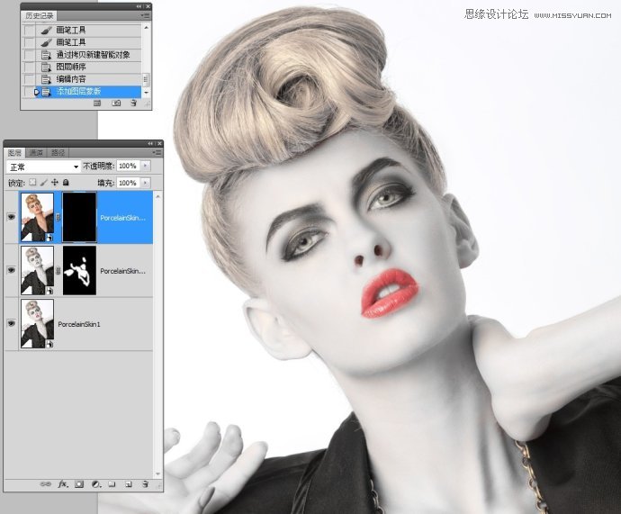 Photoshop调出国外美女人像瓷娃娃效果
