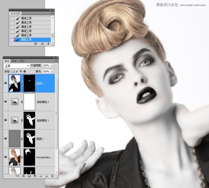Photoshop调出国外美女人像瓷娃娃效果