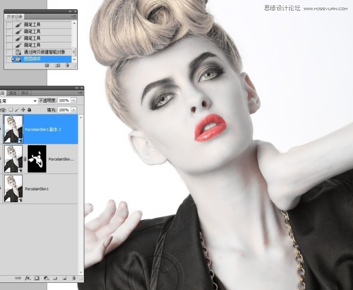 Photoshop调出国外美女人像瓷娃娃效果