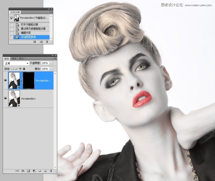 Photoshop调出国外美女人像瓷娃娃效果