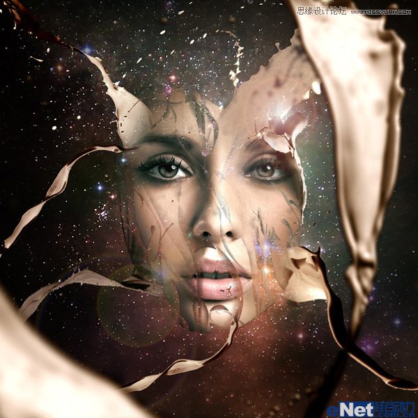Photoshop制作创意撕裂的面部效果