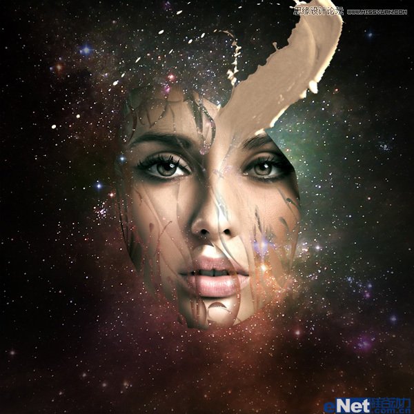 Photoshop制作创意撕裂的面部效果