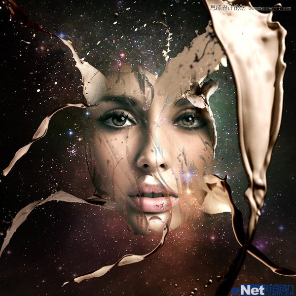Photoshop制作创意撕裂的面部效果