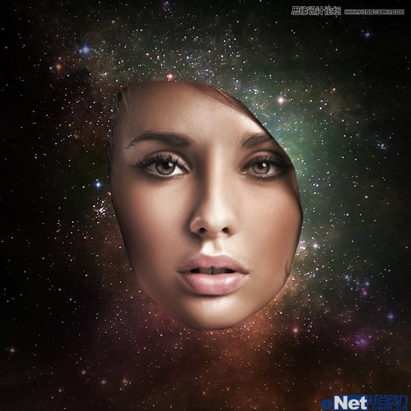 Photoshop制作创意撕裂的面部效果