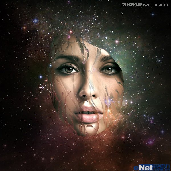 Photoshop制作创意撕裂的面部效果