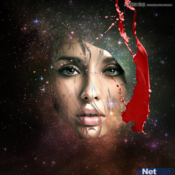Photoshop制作创意撕裂的面部效果