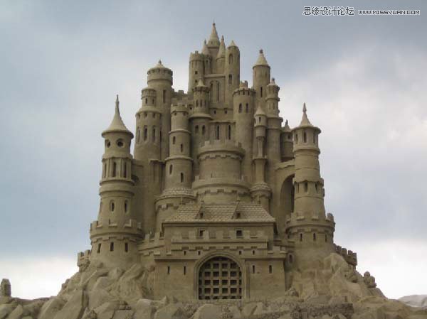 Photoshop合成冬季漂亮的的雪景城堡