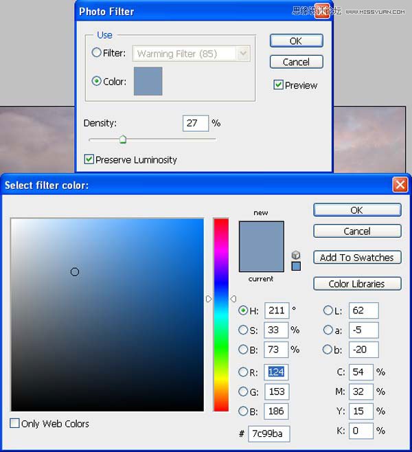 Photoshop合成冬季漂亮的的雪景城堡