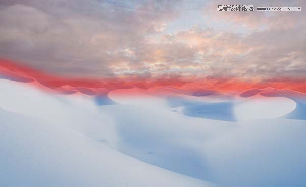 Photoshop合成冬季漂亮的的雪景城堡