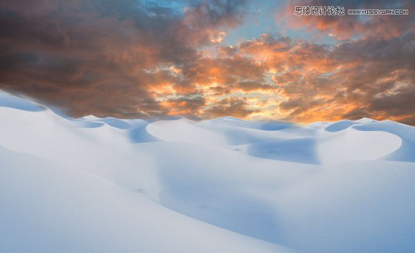 Photoshop合成冬季漂亮的的雪景城堡