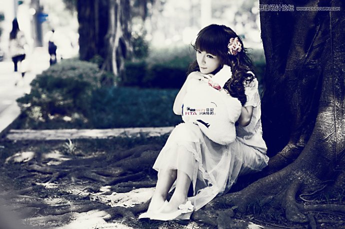 Photoshop调出美女照片暗夜精灵效果