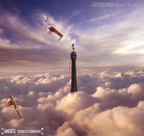 Photoshop合成站在埃尔菲铁塔上的小女孩