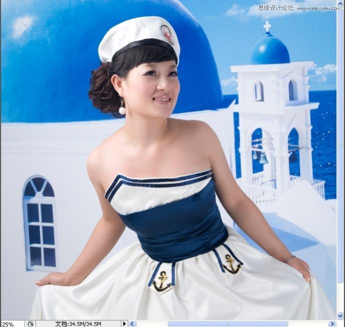 Photoshop使用黑白调色命令给美女润色