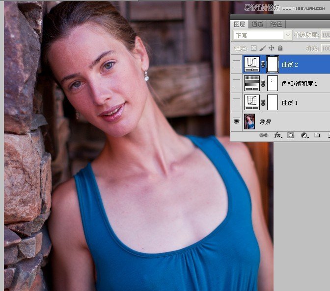 Photoshop给偏青色人像照片恢复自然肤色