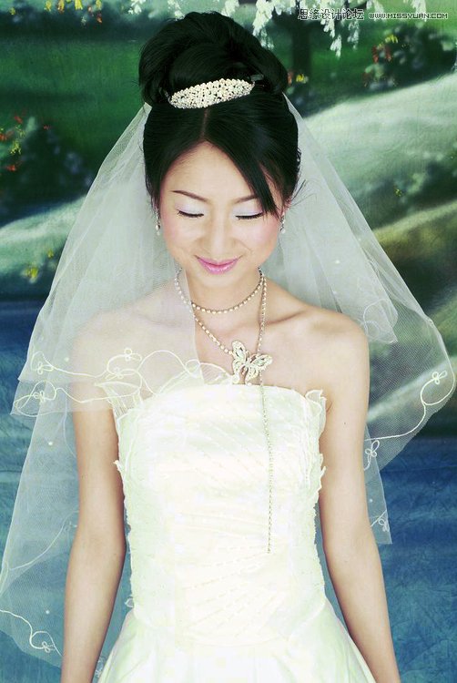 Photoshop使用曲线给偏蓝色美女较色