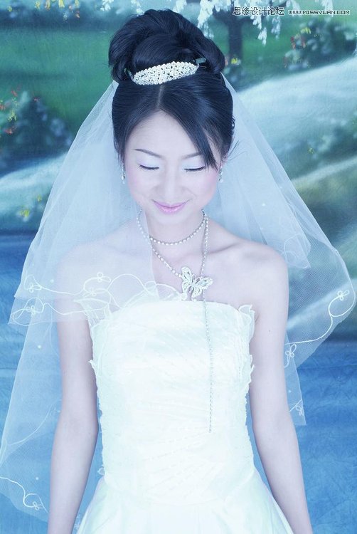 Photoshop使用曲线给偏蓝色美女较色