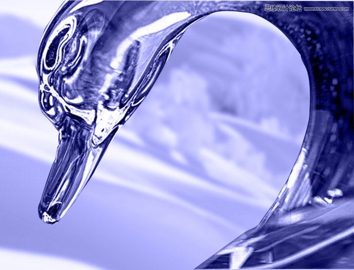 Photoshop调出静物图像蓝色冰雕效果