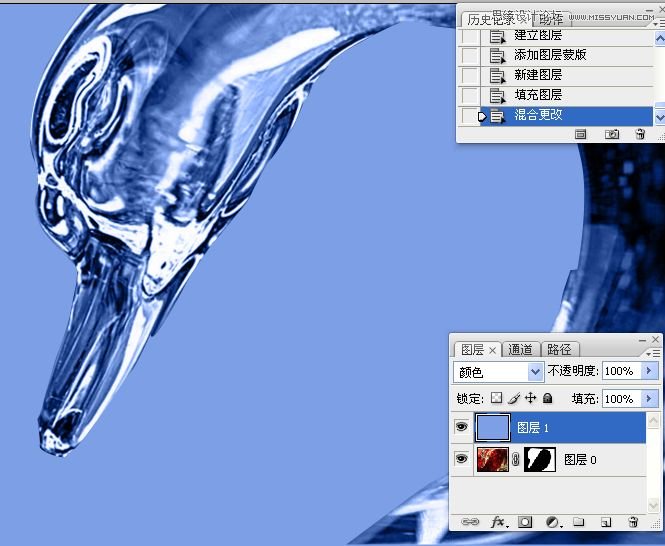 Photoshop调出静物图像蓝色冰雕效果