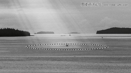 Photoshop给图片添加穿透云层的光线