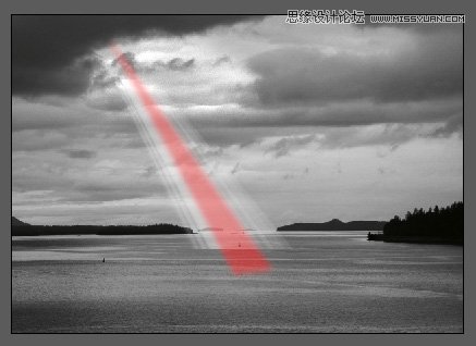 Photoshop给图片添加穿透云层的光线