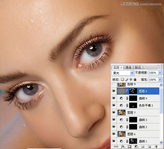 Photoshop给美女面部肤色超精细磨皮