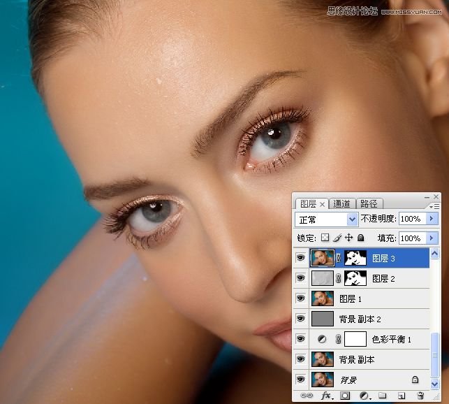 Photoshop给美女面部肤色超精细磨皮