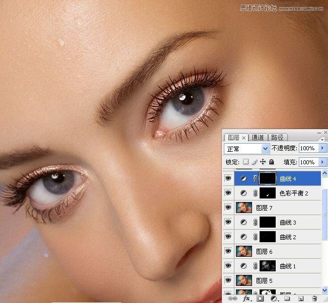 Photoshop给美女面部肤色超精细磨皮