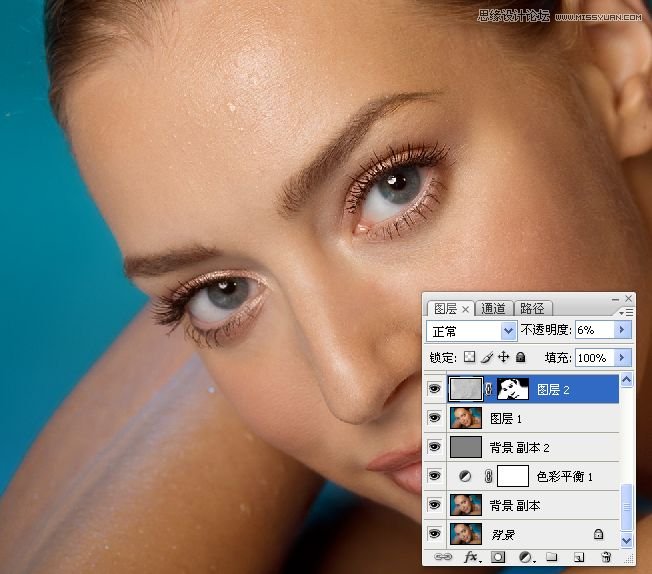 Photoshop给美女面部肤色超精细磨皮