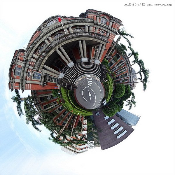 Photoshop制作360度极地风景图效果