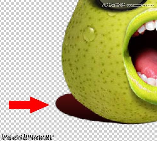 Photoshop创意合成长着大嘴巴的鸭梨