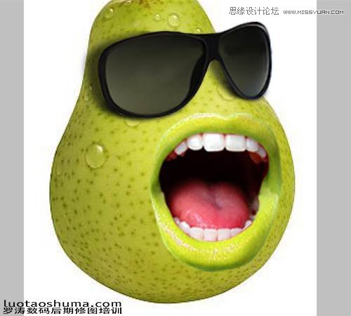 Photoshop创意合成长着大嘴巴的鸭梨