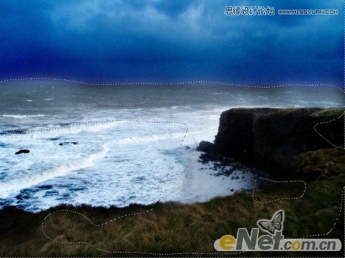 Photoshop合成哑光海景古迹遗址场景