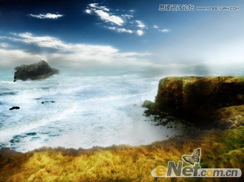 Photoshop合成哑光海景古迹遗址场景