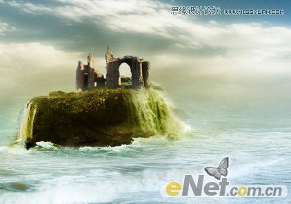 Photoshop合成哑光海景古迹遗址场景