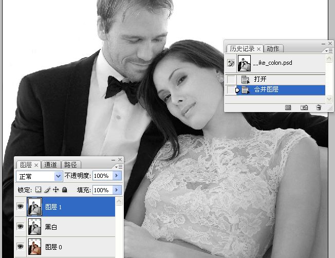 Photoshop把国外混片调成质感黑白效果
