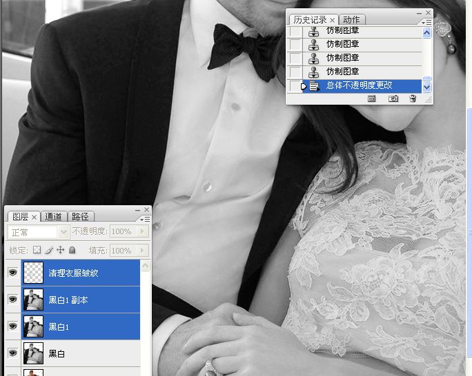 Photoshop把国外混片调成质感黑白效果
