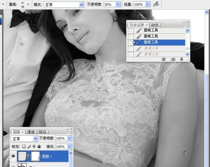 Photoshop把国外混片调成质感黑白效果