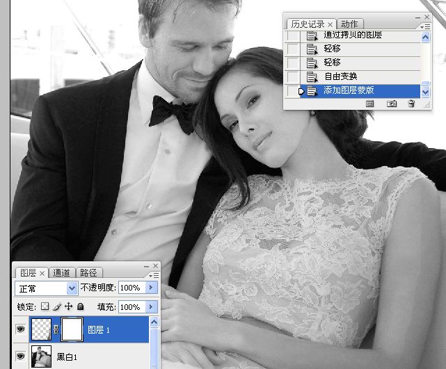 Photoshop把国外混片调成质感黑白效果