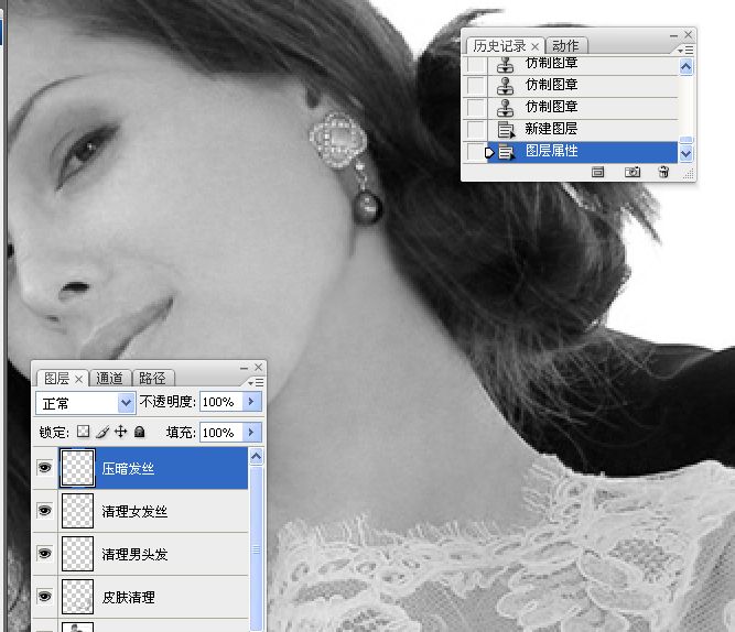 Photoshop把国外混片调成质感黑白效果