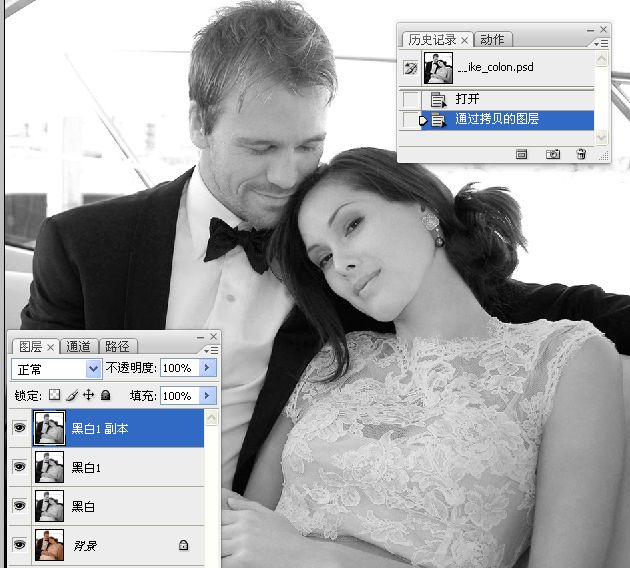 Photoshop把国外混片调成质感黑白效果