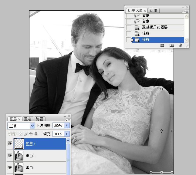 Photoshop把国外混片调成质感黑白效果